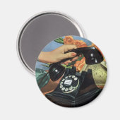 Aimant Téléphone rétro avec cadran Rotary, affaires Vinta (Recto/Verso)