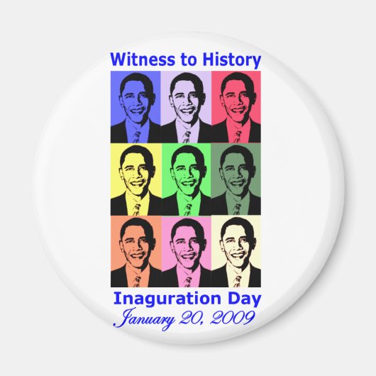 Aimant Témoin de l'histoire : Obama Inauguration (Devant)