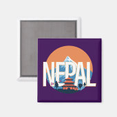 Aimant Temple du Népal Mont Everest (Recto/Verso)