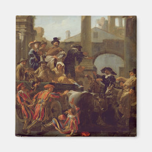 Aimant Temps de carnaval à Rome, 1653 (huile sur la