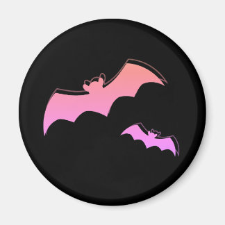 Aimant Temps de Chauves-Souris - Pop Art Abstrait Rose &