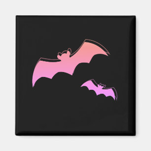 Aimant Temps de Chauves-Souris - Pop Art Abstrait Rose &