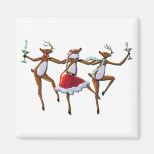 Aimant TEMPS DE LA FÊTE DANCING REINDEER par SHARON SHAR