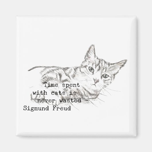 Aimant Temps passé avec des chats. . . (Devant)