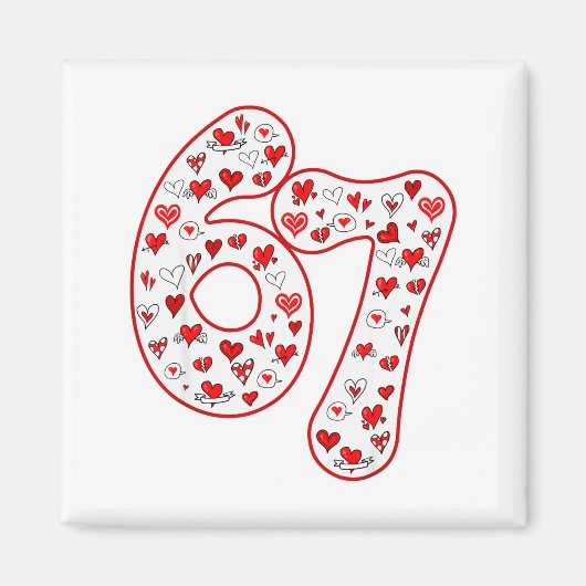 Aimant Tendance 6 7 Mème Six Sept Saint-Valentin 6 7 (Devant)