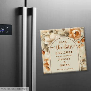 Aimant Tendance Bohème Cuivre Ivoire Olive Floral Sauvega