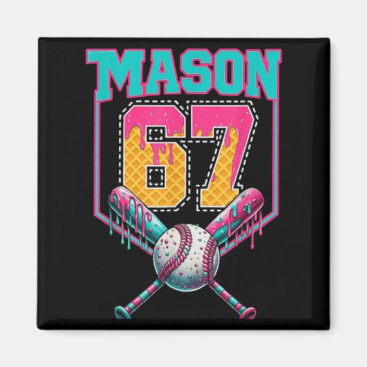 Aimant Tendance Mason 67 Mém Crème Glacée Drip Baseball N (Devant)