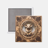 Aimant Tendre Australien : Koala Impression sur bois (Recto/Verso)