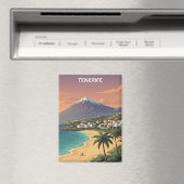 Aimant Tenerife Mont Teide Île Canarie Voyage Rétro (In Situ (Lave-vaisselle))