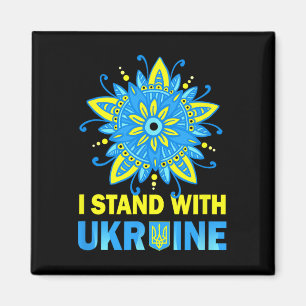Aimant Tenez-vous avec le drapeau de l'Ukraine Anti-Pouti