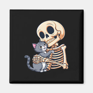 Aimant Tenir Un Chat Cute Halloween Costume Crâne Chat