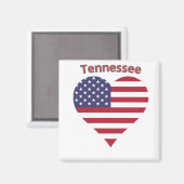 Aimant Tennessee American Flag Heart (Recto/Verso)