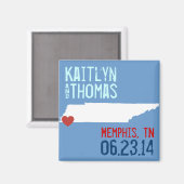 Aimant Tennessee Enregistrer la date - Ville personnalisa (Recto/Verso)