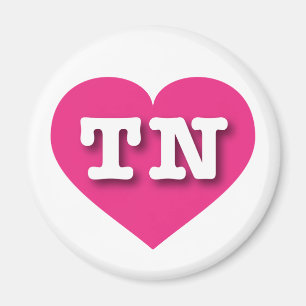 Aimant Tennessee Hot Pink Heart - J'aime TN