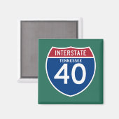 Aimant Tennessee TN I-40 Interstate Highway Shield - (Recto/Verso)