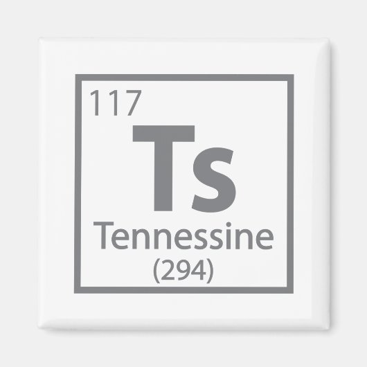 Aimant Tennessine - Tennessee Science Table Périodique (Devant)
