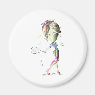 Aimant Tennis en stiletto rouge chaussures art
