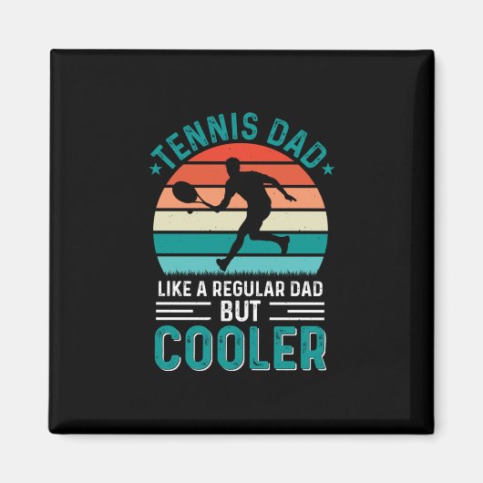 Aimant Tennis Papa Retro Sunset (Devant)