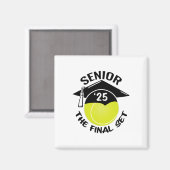 Aimant Tennis Senior 2025 Le dernier set Graduation Cap (Recto/Verso)