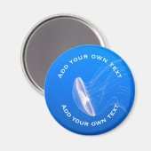 Aimant Tentacles de méduse bleu clair Mer bleue Texte per (Recto/Verso)