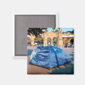 Aimant Tente à l'extérieur de la gare (Recto/Verso)