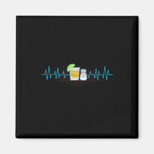 Aimant Tequila Lime Salt Heartbeat Funny Cinco De Mayo Wi