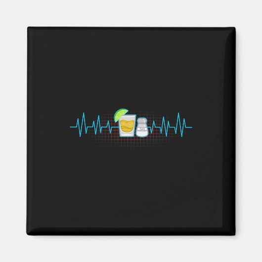 Aimant Tequila Lime Salt Heartbeat Funny Cinco De Mayo Wi (Devant)