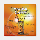 Aimant Tequila Sunrise Recette Boisson Tropicale (Devant)