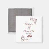 Aimant Terracotta noir rustique espagnol mariage couple f (Recto/Verso)