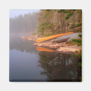 Aimant Terrain de camping Foggy Canoe, lac Kawnipi,