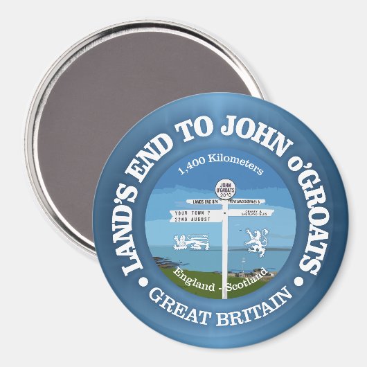 Aimant Terrain de fin à John o'Groats (vélo c) (Recto/Verso)
