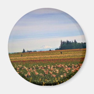 Aimant Terrain de tulipe avec Mt Hood, Oregon