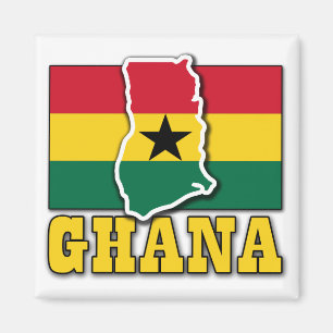 Aimant Terre de drapeau du Ghana