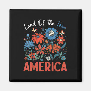 Aimant Terre De La Liberté En Raison Du Brave Boho Floral