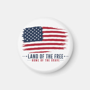 Aimant Terre de libres, demeure des braves, USA patriotiq