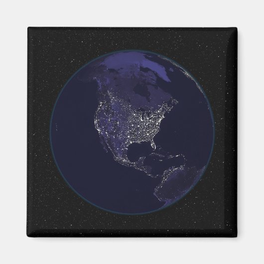 Aimant Terre entière la nuit montrant les lumières de la (Devant)