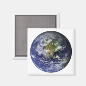 Aimant Terre entière montrant l'Amérique du Nord (Recto/Verso)