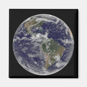 Aimant Terre entière montrant l'Amérique du Nord et l'Ame