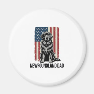 Aimant Terre-Neuve Papa Chien Patriotique Vintage