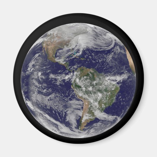 Aimant Terre Pleine Montrant Une Puissante Tempête D'Hive (Devant)