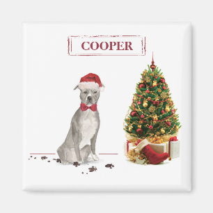 Aimant Terrier américain Staffordshire Noël Chien Drôle