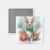 Aimant Terrier Amstaff Aquarelle Rustique (Recto/Verso)