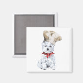 Aimant Terrier blanc de West Highland Chef (Recto/Verso)