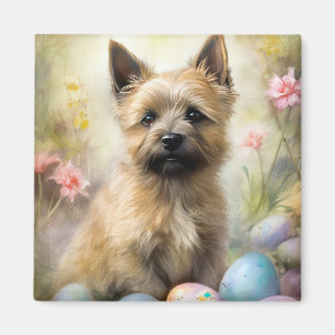 Aimant Terrier Cairn avec vacances de œufs de Pâques