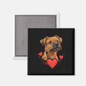 Aimant Terrier de Border pour la Saint-Valentin (Recto/Verso)