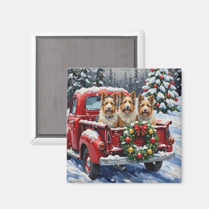 Aimant Térrier de Skye camion rouge de Noël vacances