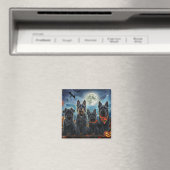 Aimant Terrier Écossais Halloween Effrayant (In Situ (Lave-vaisselle))