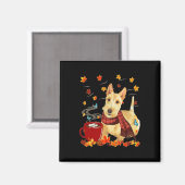 Aimant Terrier écossais roux - Automne - Chocolat - Chaud (Recto/Verso)