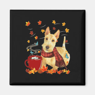 Aimant Terrier écossais roux - Automne - Chocolat - Chaud