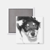 AIMANT TERRIER EN NOIR ET BLANC (Recto/Verso)